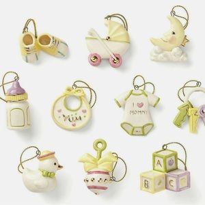 Lenox Baby Memories Miniature Ornament Set of 10 Mini Baby Ornaments